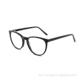 Fashion Round Black Eyeglasses de alta calidad marcos de lentes de etiqueta privada personalizada